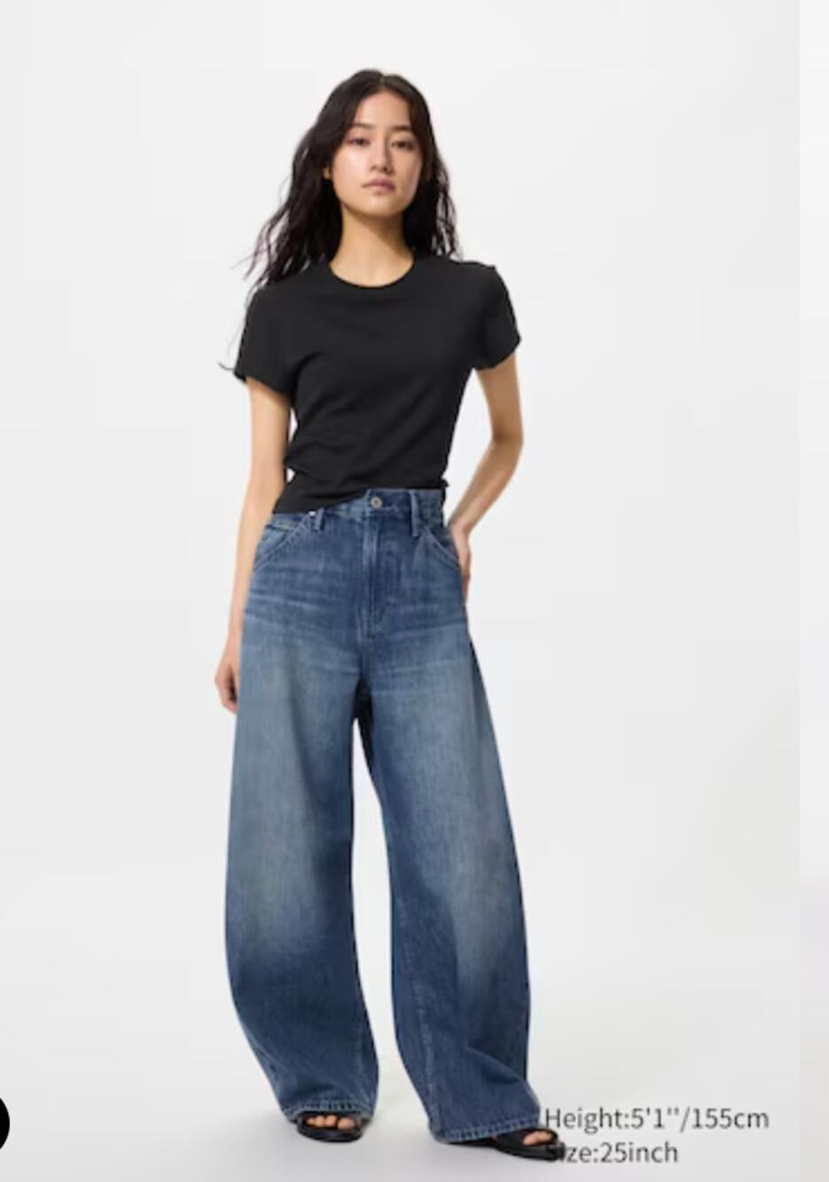 Uniqlo Barrel baggy Wide-leg Jeans NWT size 25